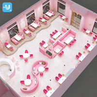 Diseño de Interiores de Cafetería Moderna, Decoración Personalizada, Barra de Cafetería a Medida, Muebles de Madera para Tienda de Dulces