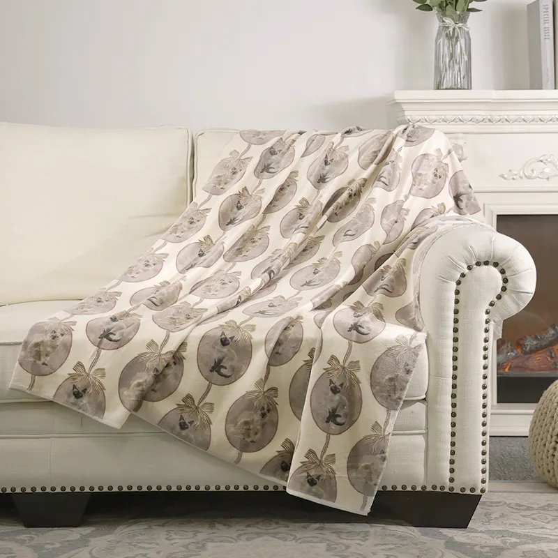 Premium kalite markalı pazen atmak battaniye bebek renkli kalın desen kenar için havlu battaniye
