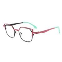 Monture de lunettes unisexe en métal de haute qualité 2026, petit design double cercle carré pour jeunes, enfants et adultes, monture optique pour ordinateur