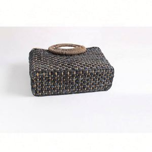 Bolso de Playa Hecho a Mano, Cuadrado, Color Negro, Gran Capacidad, con Asa Redonda - Product Image 5