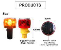 Feu de signalisation solaire à 6 LED avec modes clignotant/clignotant intensif/rotatif, en ABS/PC, IP66, pour routes urbaines et autoroutes