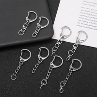 Ensemble de porte-clés en alliage de zinc avec anneau en D et boucle en C, chaîne en forme de 8 avec fermoir mousqueton et œillet pour la fabrication de bijoux DIY tendance