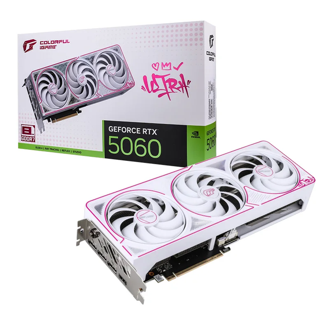 2025 New COLORFUL IGame GeForce RTX 5060 Ultra W OC 8GB Gaming Graphics Card GPU RTX 5060 8G for Gaming White Desktop PC