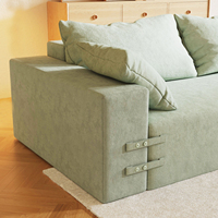 Einfach zu Montierendes Konvertierbares Modulares Ecksofa mit Chaiselongue, Quadratische Ecke, Bequemes Polsterbett, Wohnzimmermöbel für Apartments