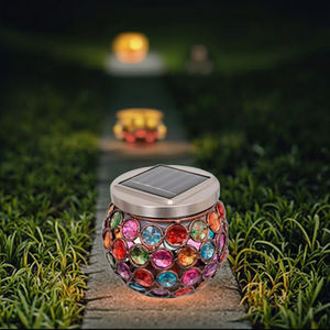 カラフルなクリスタルメタルガーデンソーラーライト白色LED屋外ソーラー照明付き - Product Image 2