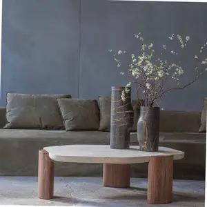 Concrete Cute Irregular Accent Tea Table With 3 Legs Modern Sofa Cloud Coffee Table For Living Room