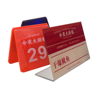 Porta Menús en Forma de L, Acrílico Transparente, Soporte para Tarjetas de Plataforma, Letrero de Precio para Mostrador, Indicador de Oficina, Tarjetas Grandes para Mesa de Conferencias