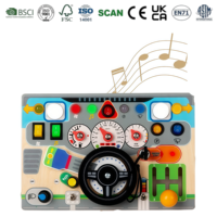 Tableau d'activités en bois coloré pour voiture, jouet sensoriel, simulation de conduite avec effets lumineux et sonores, jouet éducatif précoce pour tout-petits