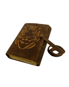 Tiger Embossed Leather Journal Handmade Vintage <b>Notebook</b> with <b>Blank</b> Pages for Writing Drawing Sketching Diary Travel Gift - Product Image 2