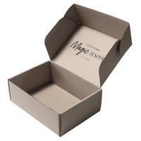Boîtes d'expédition écologiques pas chères, logo personnalisé en relief, boîtes pliables en carton ondulé pour chaussures, vêtements, chaussettes, perruques