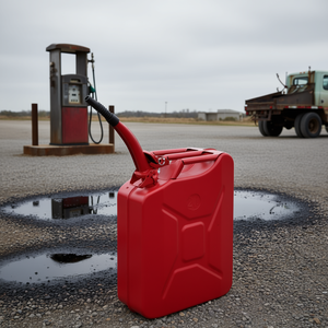 Bidon d'essence rouge 20L avec tuyau pour le stockage d'essence et de diesel - Product Image 2