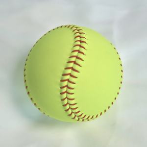 <span class=keywords><strong>Pelota</strong></span> de Softbol de Alta Calidad de 12 Pulgadas para Entrenamiento, Núcleo de Corcho y Cuero PVC Amarillo, Logotipo Personalizado, Tipo Béisbol - Product Image 3