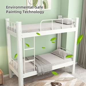 Factory Direct Heavy Duty Closed Section Iron Children <b>Bed</b> <b>Frame</b> Stable Powder Coated Metal Single <b>Bed</b> With Safety Guardrail - Product Image 5