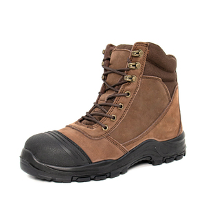 Bottes de travail montantes en daim marron pour hommes DSF1030 avec système de laçage rapide, chaussures de sécurité antidérapantes et protectrices - Product Image 4