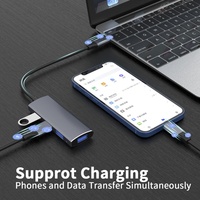Station d'accueil Type C 4 en 1, Hub 4 ports USB 3.0 USB 2.0, Convertisseur pour ordinateur portable, Splitter Plug and Play, Extension 4 ports