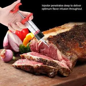 Jeringa Inyectora de Carne al por Mayor con 3 Agujas para Marinado, Kit para Saborizar Pavo de BBQ - Product Image 1