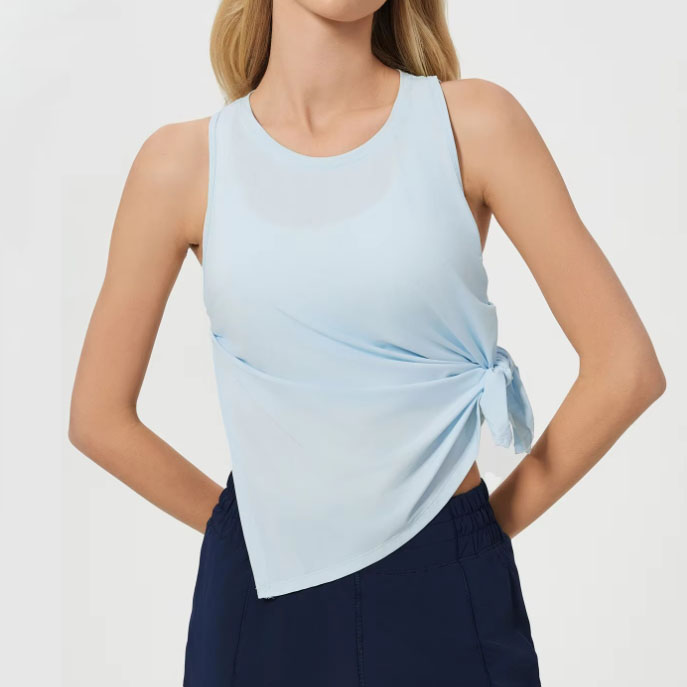 Quick-dry Yoga tank with Side-slit Hem Sleeveless Workout Yoga Tops Athletic Running Shirts for Woman