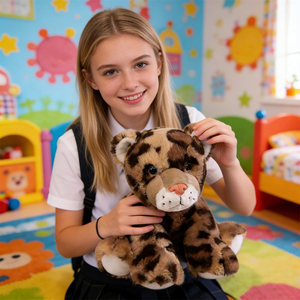 Giocattoli di Animali della Giungla e della Foresta CPC, Bambole Morbide e Carine, Mini Peluche Leopardo, Regali di Natale e Compleanno per Bambini - Product Image 3