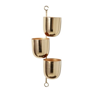 Pot de jardinière suspendu en or Antique fer métal enduit de poudre décoration de la maison décoration de mariage décoration intérieure jardinière murale - Product Image 4