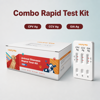 Kit de test combiné multiplex pour la détection de maladies canines (CPV, CCV, GIA Ag) – Résultat rapide en 2 minutes – Cassette de diagnostic vétérinaire pour cliniques vétérinaires