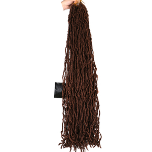 36-inch Burgundy Faux locs Crochet tóc cho phụ nữ da đen 21 sợi mềm tổng hợp tóc - Product Image 5