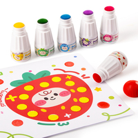 Superdots Nouveaux marqueurs de peinture à points, 6 couleurs, encre à base d'eau, sécurité, lavable, odeurs de fruits, peinture, marqueurs de bingo, stylos marqueurs
