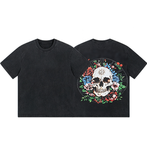 T-shirt a maniche corte lavata effetto vintage, vestibilità ampia, per uomo e donna, taglie forti, collezione 2026 - Product Image 2