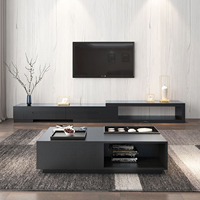 Vente directe d'usine, table basse nordique moderne minimaliste, table basse créative irrégulière pour le salon, table basse carrée noire avec rangement
