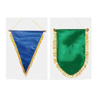 Drapeau en satin sans quantité minimale de commande Impression de logo personnalisé Bannière d'échange de cadeaux de club de football Impression double face avec frange