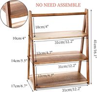 Ensemble de présentoir à desserts multi-usages avec étagère à gâteaux en bois pour la décoration, support de service à 3 niveaux