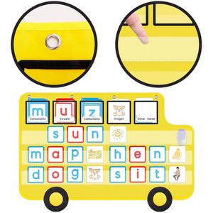 Tablero de bolsillo con forma de autobús escolar, 33 x 22, papel laminado duradero, tablero plegable para niños de 3 a 6 años, útiles escolares para el regreso a clases - Product Image 3