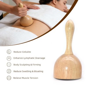 木制身体治疗套装 光滑弧形滚轮 纹理滚轮和瑞典杯 消脂按摩木制工艺品 - Product Image 6
