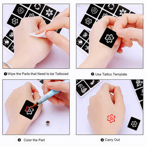 Pochoirs d'art corporel personnalisés, taille A4, <span class=keywords><strong>dessin</strong></span>, pochoir, papier adhésif, <span class=keywords><strong>tatouage</strong></span>, pochoir, peinture corporelle, Art corporel, <span class=keywords><strong>tatouage</strong></span> au henné - Product Image 6