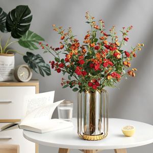 Fleurs artificielles Timo, bouquet de roses en soie, blanc, champagne, rouge, rose, jaune, orange, décoration de mariage, salon, salle à manger - Product Image 4