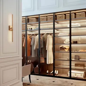 Custom Modern Solid Oak Modern Bedroom Walk In Closet