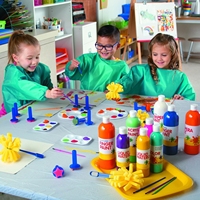 Set cat Tempera 10 warna yang dapat dicuci untuk anak-anak, pigmen kaya tidak beracun, cat seni aman botol 16oz untuk kelas dan Prasekolah