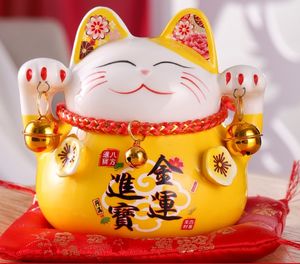 Tirelire commerciale 4 pouces Décoration d'entreprise Porcelaine 10*11*11cm Figurine Cadeau Céramique Fortune Lucky Cat <span class=keywords><strong>Maneki</strong></span> <span class=keywords><strong>Neko</strong></span> 4.5 pouces - Product Image 2