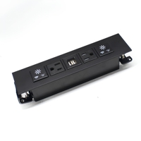 Regleta de enchufes para escritorio con tomas de corriente de EE. UU. y puertos USB, para montaje bajo el escritorio/mesa, con extensión de toma de corriente para el borde de la mesa.