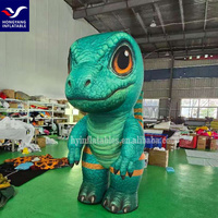 Dinosaure mignon debout vert gonflable de décor extérieur pour la partie de vacances à la maison