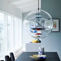 Lustre Planétaire Sphérique Globe Danois, Design Créatif et Élégant, Lampe de Table de Salle à Manger Décorative Artistique pour Salon, Suspendue AC