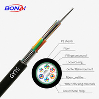 Cable de Fibra Óptica Subterráneo Impermeable Blindado GYTS, Cable de Comunicación Monomodo G652D, 16, 24, 48, 72 Hilos, con Cubierta de PE