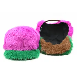 New style custom color imitated fox fur material leather snapback baseball hat