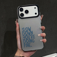 Coque magnétique antichoc brillante argentée avec citation « Slow Down » pour iPhone 17/16/15/14 13 12 11 Pro Max