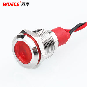 WD12mm <span class=keywords><strong>LED</strong></span> Warnsignal-Anzeige lampe mit hoher Helligkeit, 24V wasserdichtes Metall material, Installation sloch 12mm 220V. - Product Image 3