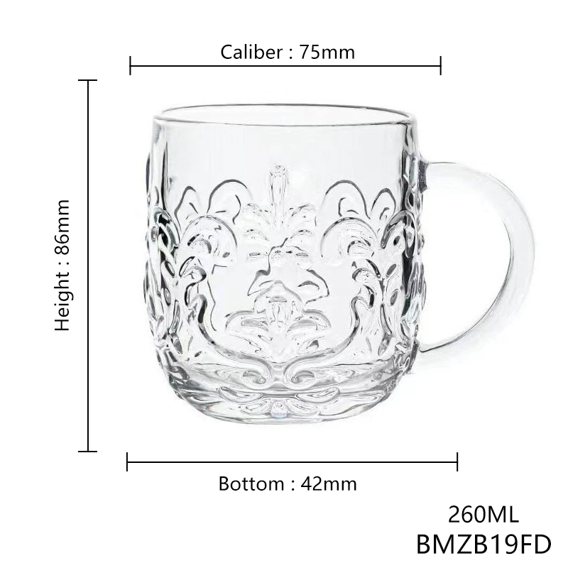 Gobelet rond gaufré transparent 260ml BMZB19FD