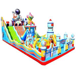 <span class=keywords><strong>Parc</strong></span> de jeux gonflable sur le thème des héros légendaires avec toboggan arc-en-ciel et piscine à balles, équipement d'amusement pour enfants de qualité commerciale - Product Image 4