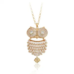A00792133 Xuping jewelry elegant exquisite environmental protection copper owl 18K gold new design versatile pendant necklace