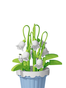 Set de Bloques de Construcción de Lirios Blancos en Maceta |   Kit de Ladrillos de Flores Eternas |   Decoración y Regalos Kawaii para el Hogar - Product Image 2