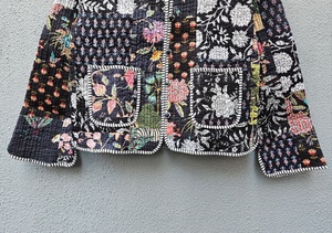 Veste décontractée pour femme, 100% coton fait main, matelassée, à manches longues, motif floral, fermeture à ceinture, douce, séchage rapide, pour l'hiver - Product Image 5