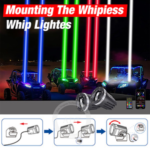ไฟสปอตไลท์ LED RGBW รุ่น 8060LM ควบคุมผ่านแอพและ RF พร้อมเสาอากาศแบบแส้ ไฟเลเซอร์แบบแส้ พร้อมสวิตช์โยก สำหรับรถ ATV UTV รถบรรทุก RZR 4x4 - Product Image 5
